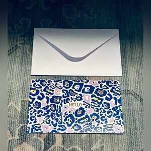 Purple Leopard Print Greeting Note Cards w/ Envelopes 10c “Hello” Blank inside